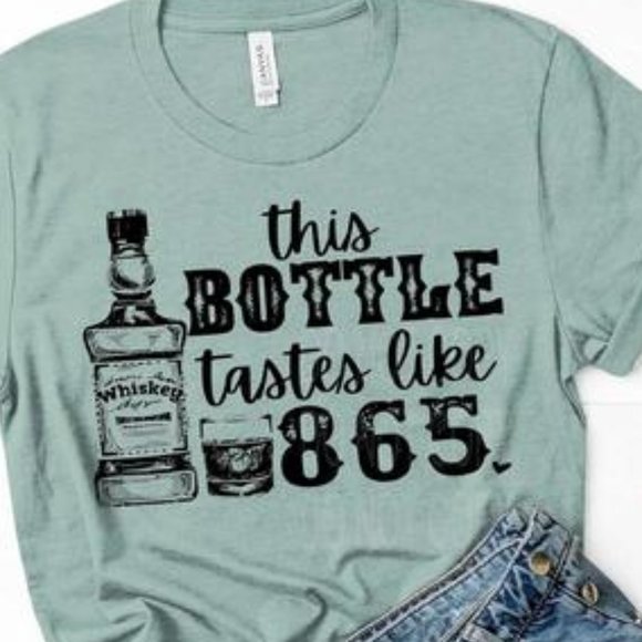 THIS BOTTLE TASTES LIKE 865 Handmade Graphic Tee - Picture 6 of 6